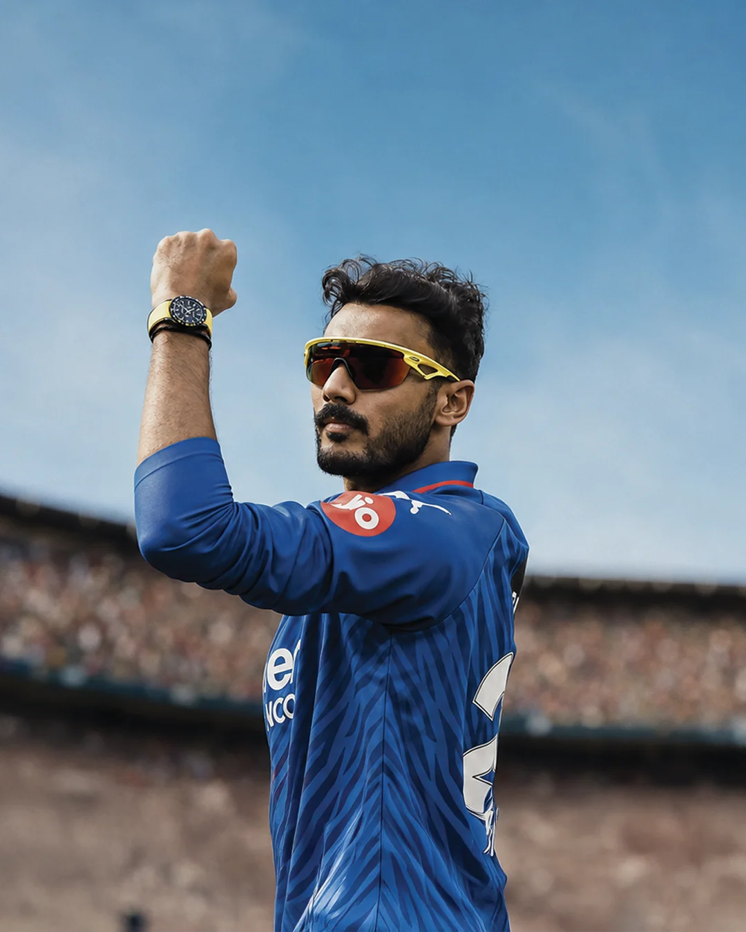 Axar Patel wearing Rotoris Astonia